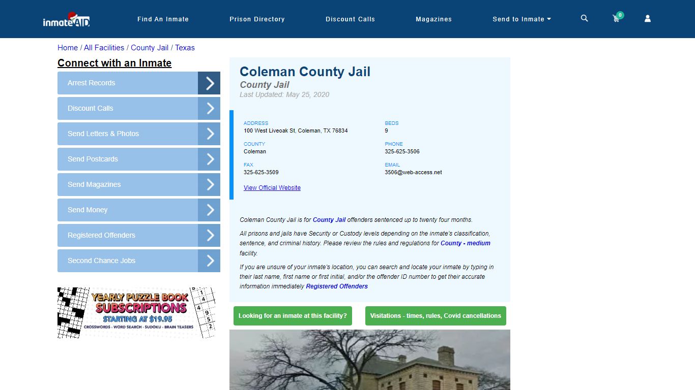 Coleman County Jail - Inmate Locator - Coleman, TX